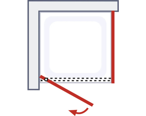 Schwenkbarer Duschwand Mechanismus Illustration