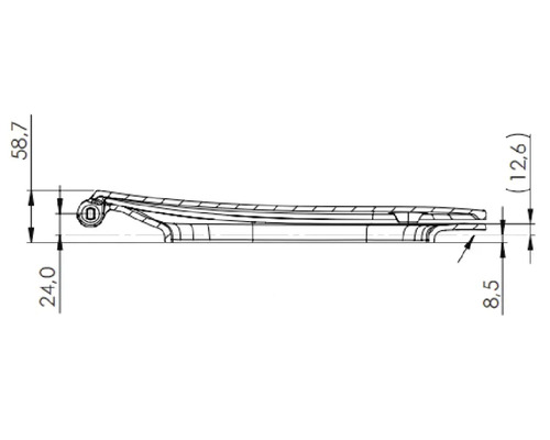 Technische Zeichnung eines WC-Sitzes mit Maßangaben