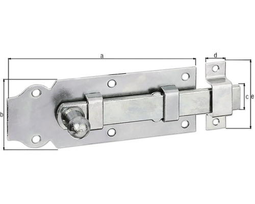 Loquet coulissant en métal avec dimensions