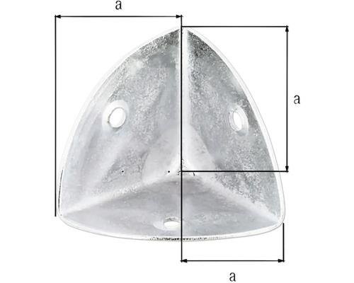 Raccord d''angle triangulaire avec dimensions