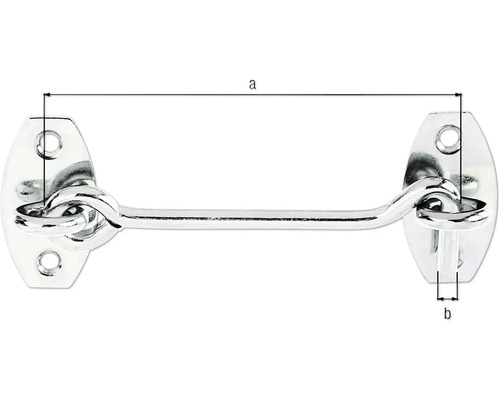 Loqueteau de fenêtre avec indications de mesure