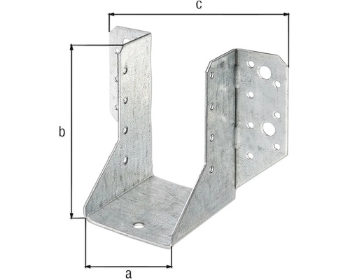 Équerre d''ancrage métallique avec dimensions