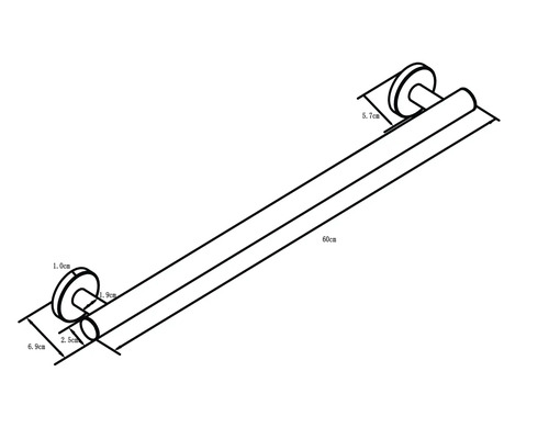Schéma technique d''un porte-serviettes avec dimensions