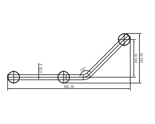 Dessin technique d''une barre d''appui avec dimensions