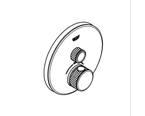 Grohe Logo auf Thermostatarmatur für den Sanitärbereich