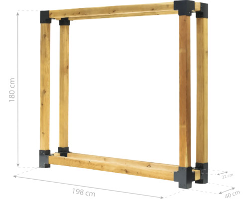 Range-bûches mesurant 180 sur 198 centimètres