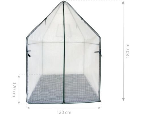 Serre mesurant 120 x 120 x 180 centimètres