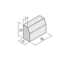 Hochbordstein grau 50 x 25 x 15 cm