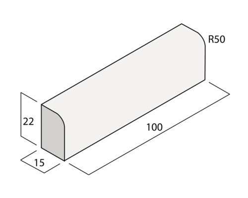 Image d''une bordure de trottoir avec dimensions