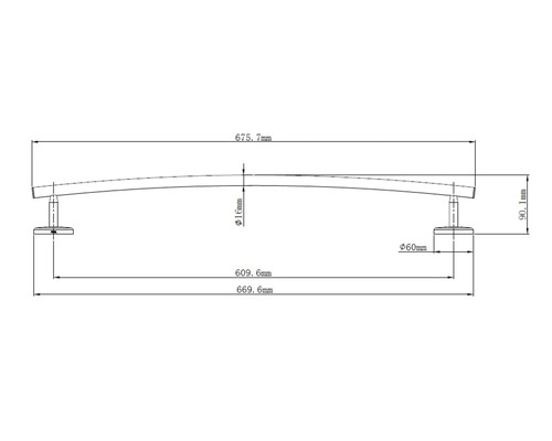 Dessin technique d''une barre courbée avec indications de dimensions