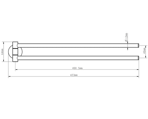 Schéma technique d''un porte-serviettes avec dimensions