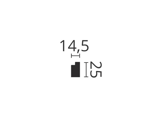 Baguette profilée de 14,5 sur 25 millimètres