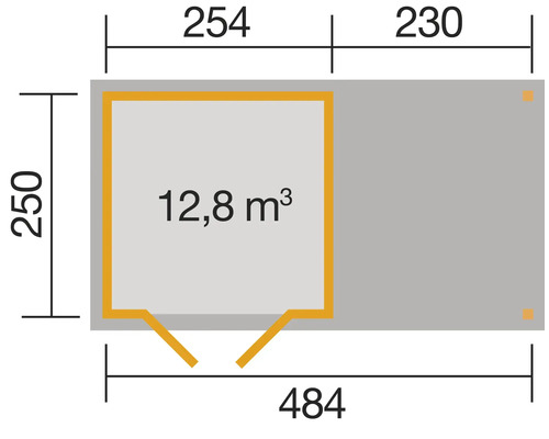 Plan avec dimensions d''un abri de jardin