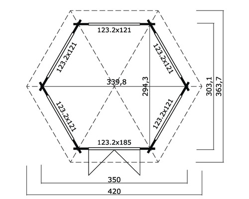 Plan d''un chalet de jardin avec dimensions