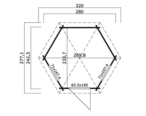 Plan d''un abri de jardin avec cotes