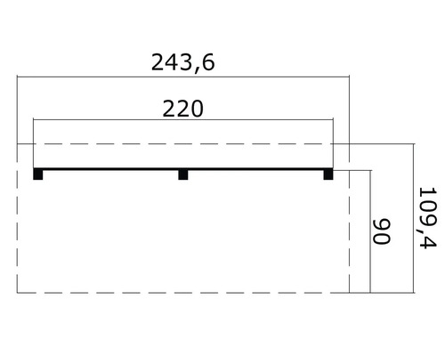 Dessin technique avec indications de dimensions