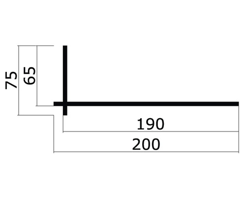 Dessin technique d''un profilé en L avec dimensions.