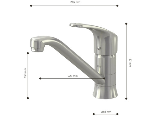 Dimensions d''un robinet de cuisine