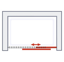 Illustration einer Türdichtung mit Hinweispfeilen