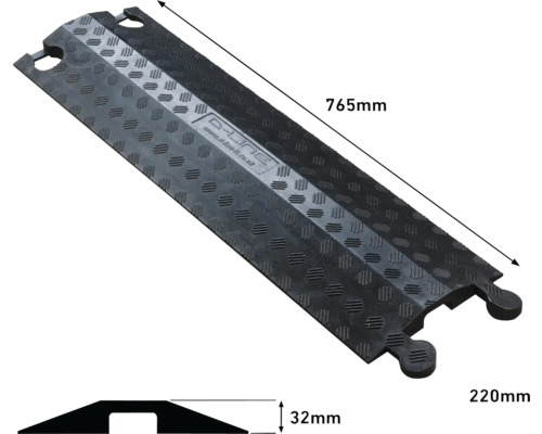D-Line Kabelbrücke, 765 mm Länge und 220 mm Breite, mit einer Höhe von 32 mm