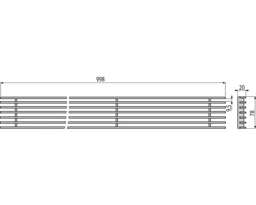Dessin technique d''une grille avec indications de dimensions