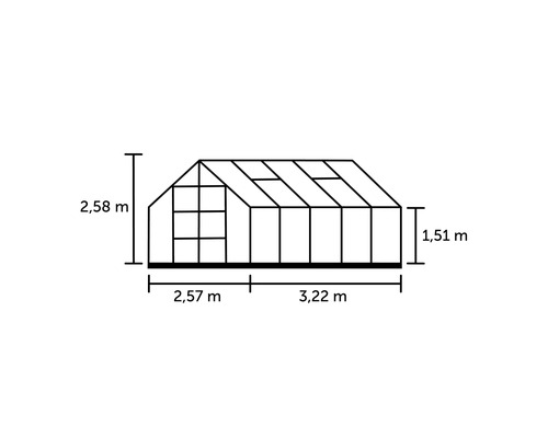 Schéma d''une serre avec dimensions