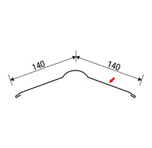 Profilé de faîtage avec indications de dimensions 140.