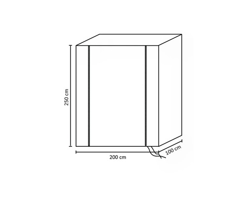 Housse de protection de dimensions 250 x 200 x 100 centimètres