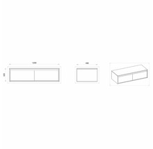 Schéma d''un meuble sous-vasque avec dimensions