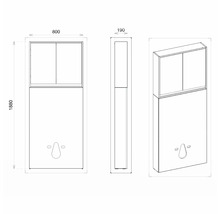 Spülkastenverkleidung mit Schrank Devo Cristal 2.0 BxHxT 80x188x19 cm alpine white/signal white glass