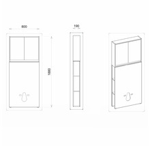 Spülkastenverkleidung mit Schrank und Seitenregal Devo Cristal 2.0 BxHxT 80x188x19 cm tyrolean blue/metal blue glass