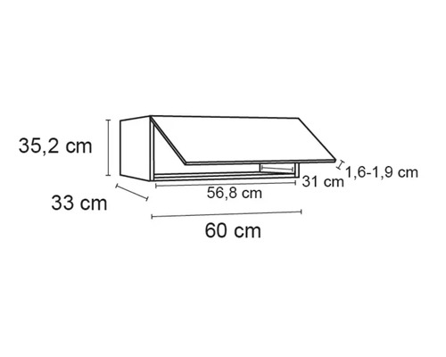 Schéma d''un meuble haut avec dimensions