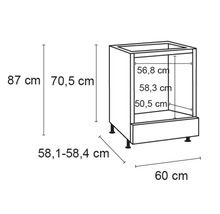 Abmessungen des Unterschranks für die Küche
