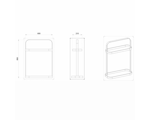 Dessin technique d''un porte-serviettes avec dimensions