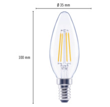 FLAIRAmpoule flamme LED à intensité lumineuse variable C35 E14/5,5W(60W) 806 lm 2700 K blanc chaud transparent