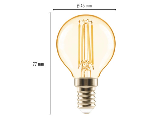 Ampoule LED E14, 45 mm de diamètre, 77 mm de hauteur