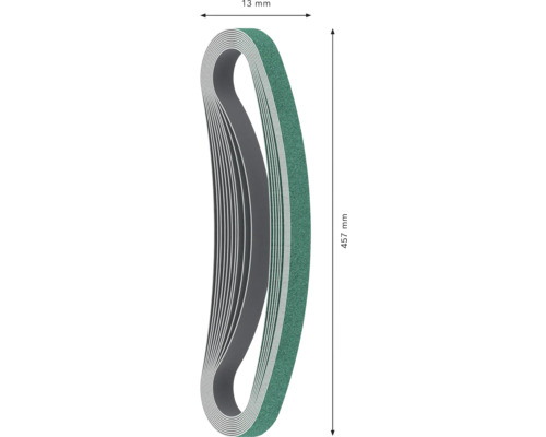 Bande abrasive de dimension 13 mm sur 457 mm