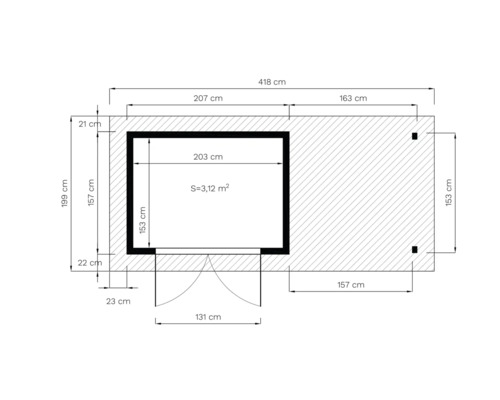 Plan avec dimensions pour une cabane de jardin