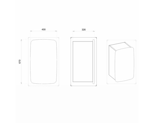 Dessin technique d''un lavabo avec dimensions