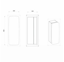 Hängeschrank mit 1 Tür Devo Oval links BxHxT 34x94x33 cm diamond grey/natural oak wood/black
