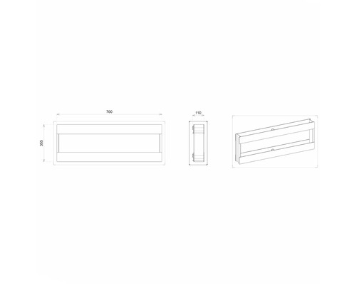 Dessin technique d''un meuble sous-lavabo avec dimensions.