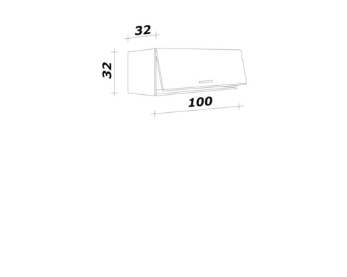 Schéma d''un meuble haut avec dimensions