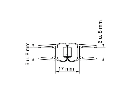 Dessin technique d''un profilé de connexion avec dimensions