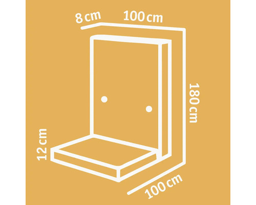 Dessin technique d''une cabine de douche avec dimensions