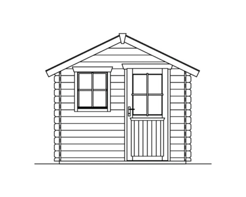 Illustration d''un abri de jardin avec porte et fenêtre