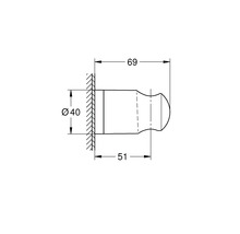 Technische Zeichnung eines Wandhaken mit Maßangaben