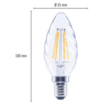 FLAIR Ampoule flamme LED tournée à intensité lumineuse variable CT35 E14/2,2W(25W) 250 lm 2700 K blanc chaud transparent