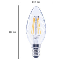 FLAIR Ampoule flamme LED tournée à intensité lumineuse variable CT35 E14/5,5W(60W) 806 lm 2700 K blanc chaud transparent