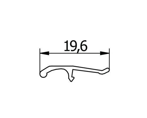 Illustration d''un profil avec indication de dimension 19,6