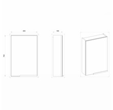 Armoire de toilette Devo Etna 2.0 gauche lxhxp 45x70x16 cm polar aland pine